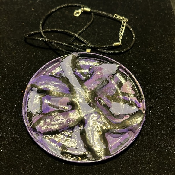 Exclusive Rare Unique One of a Kind Abstract Purple Pendant Necklace - Picture 9 of 17